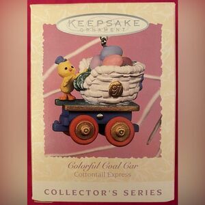 Easter Hallmark Keepsake Ornament 1997 Colorful Coal Car #2 in Cottontail Series